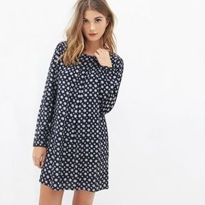 Forever 21 Long Sleeve Navy Shift Dress